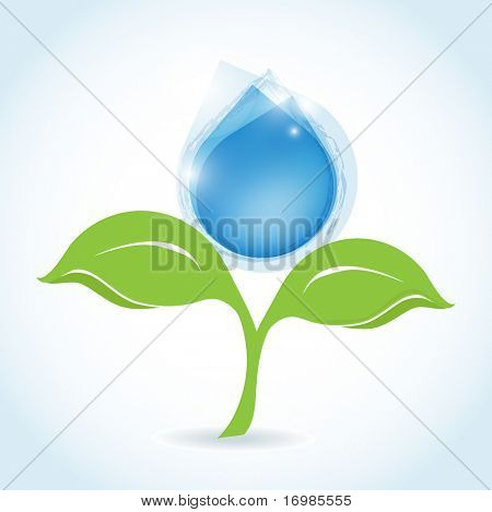 Water flover. Ecologische vector achtergrond