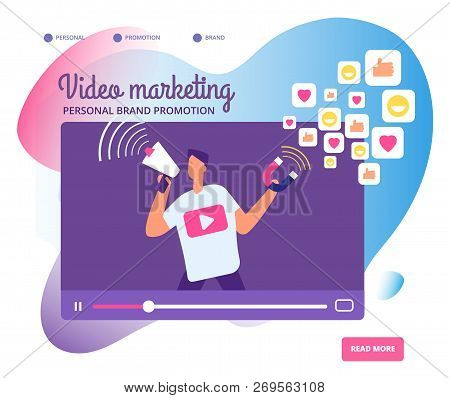 Viral Video Marketing. Personal Brand Promotion, Social Network Communication And Influencers Videos