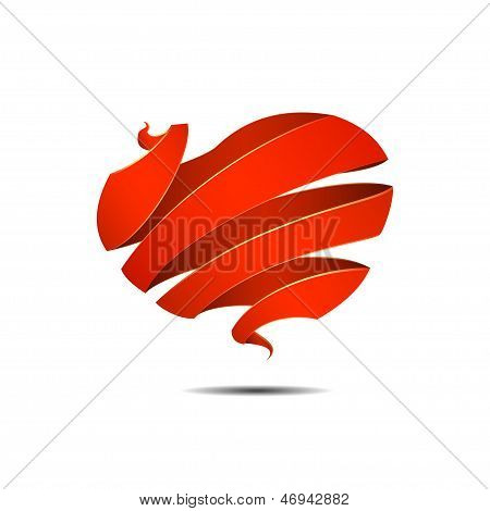 ribbon heart isolated