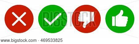 Thumbs Up And Down Flat Icon In Circle Shapes. Thumb Up And Thumb Down Sign.thumb Up And Thumb Down 