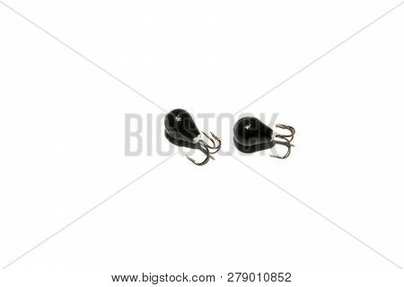 Winter Fishing Jig. Winter Fishing Jig With Hook Tee. Isolated On White Background. Illustrative Edi