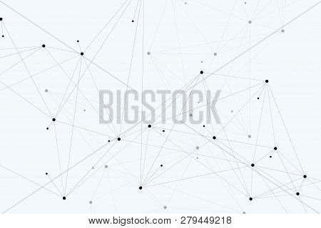 Abstract Plexus Background With Connected Lines And Dots. Plexus Geometric Effect Big Data With Comp