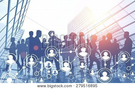 Business Team In City, Social Network