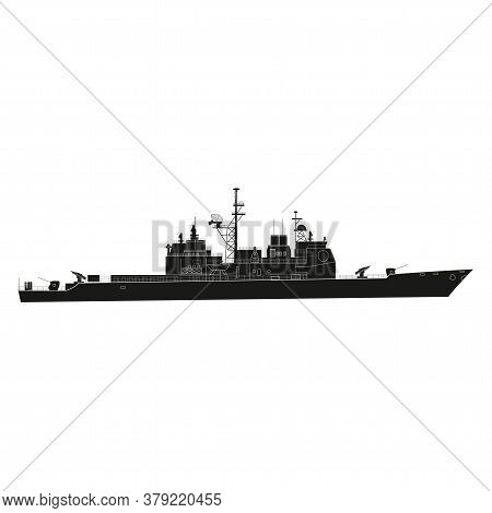 Warship Icon Flat. Illustration Isolated Vector Sign Symbol In Eps10