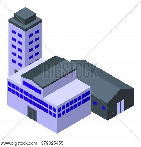 Urban Metallurgy Factory Icon. Isometric Of Urban Metallurgy Factory Vector Icon For Web Design Isol