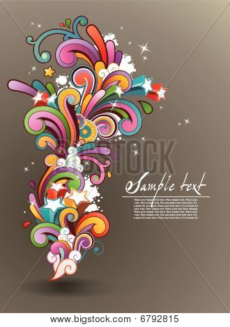 achtergrond met gekleurde hedendaagse abstract floral ornament