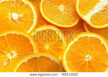 Orange fruit. Orange slices half orange whole orange orange background