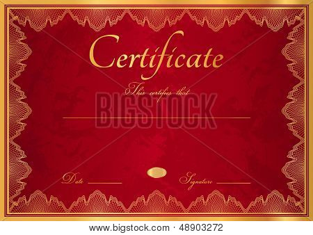 Certificate / Diploma template (guilloche pattern). Award background