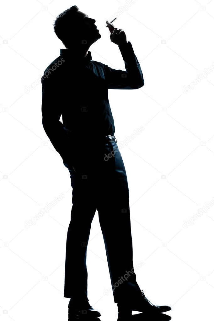 Person Smoking Cigarette Full Body