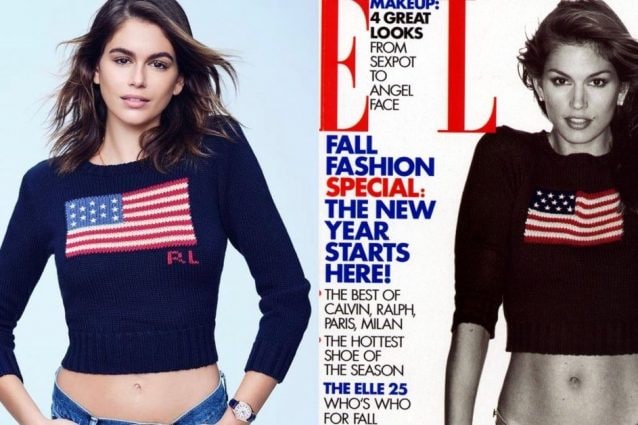 Kaia Gerber “ruba” il look a Cindy Crawford: mamma e figlia con lo stesso pull a 30 anni di distanza