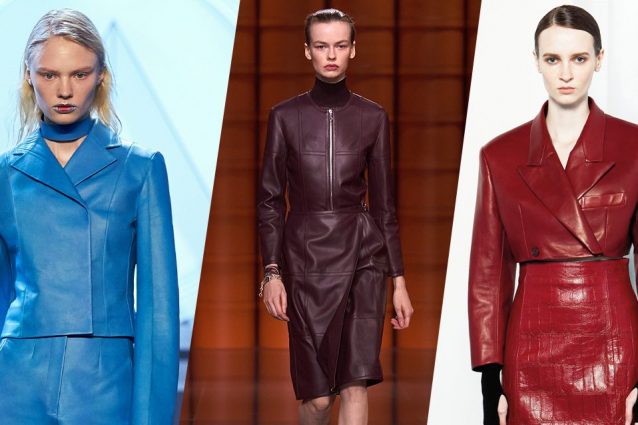 Moda inverno 2022: la pelle ora si porta in versione total look, dalla testa ai piedi