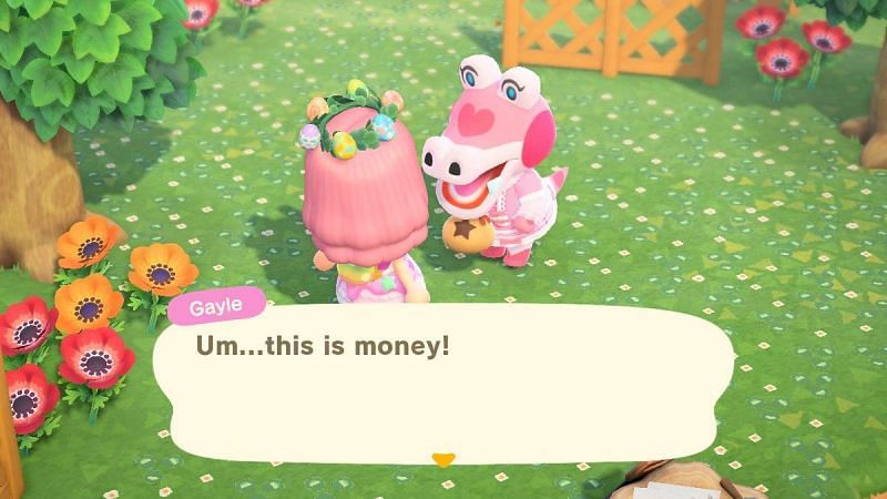 Gayle is shocked when an Animal Crossing player tries to offer her money (Image via Twitter)