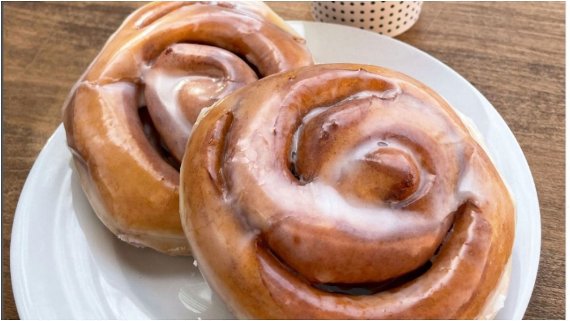 Krispy Kreme&#039;s Glazed Cinnamon Rolls are back by popular demand. (Image via @krispykreme/Instagram)