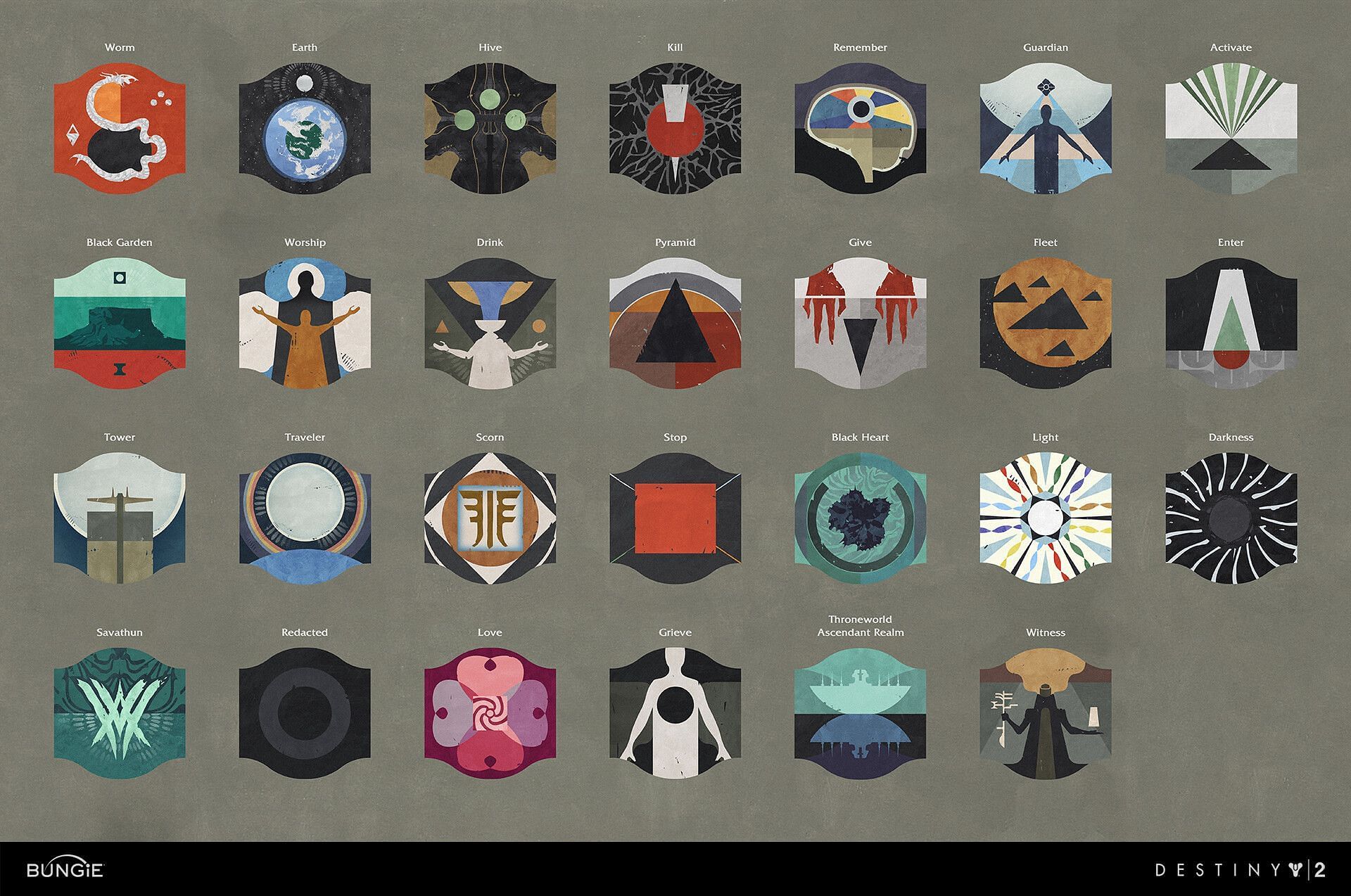 Vow of the Disciple symbol list in Destiny 2 (Image via Bungie)