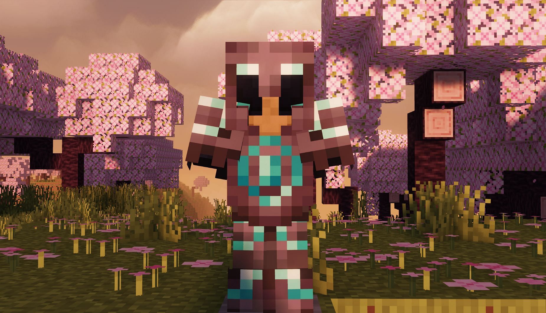 Eye armor trim with light blue color (Image via Mojang)