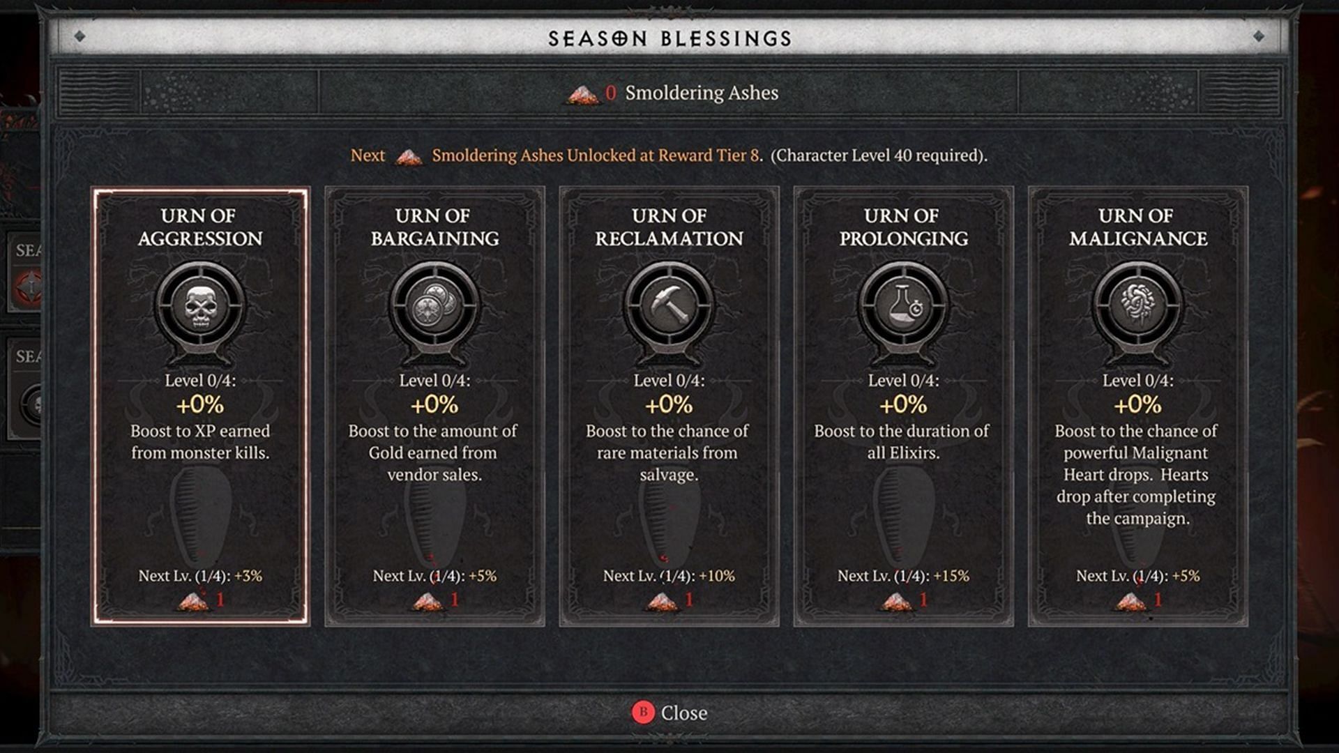 All Diablo 4 Seasonal Blessings in Season of the Malignant, explained