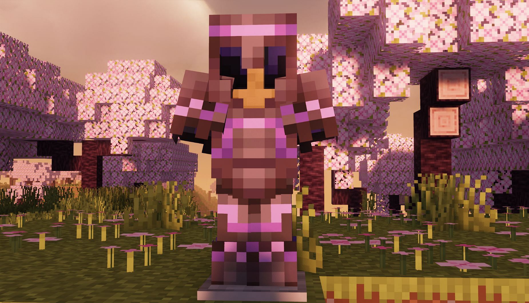 Spire armor trim with purple color (Image via Mojang)