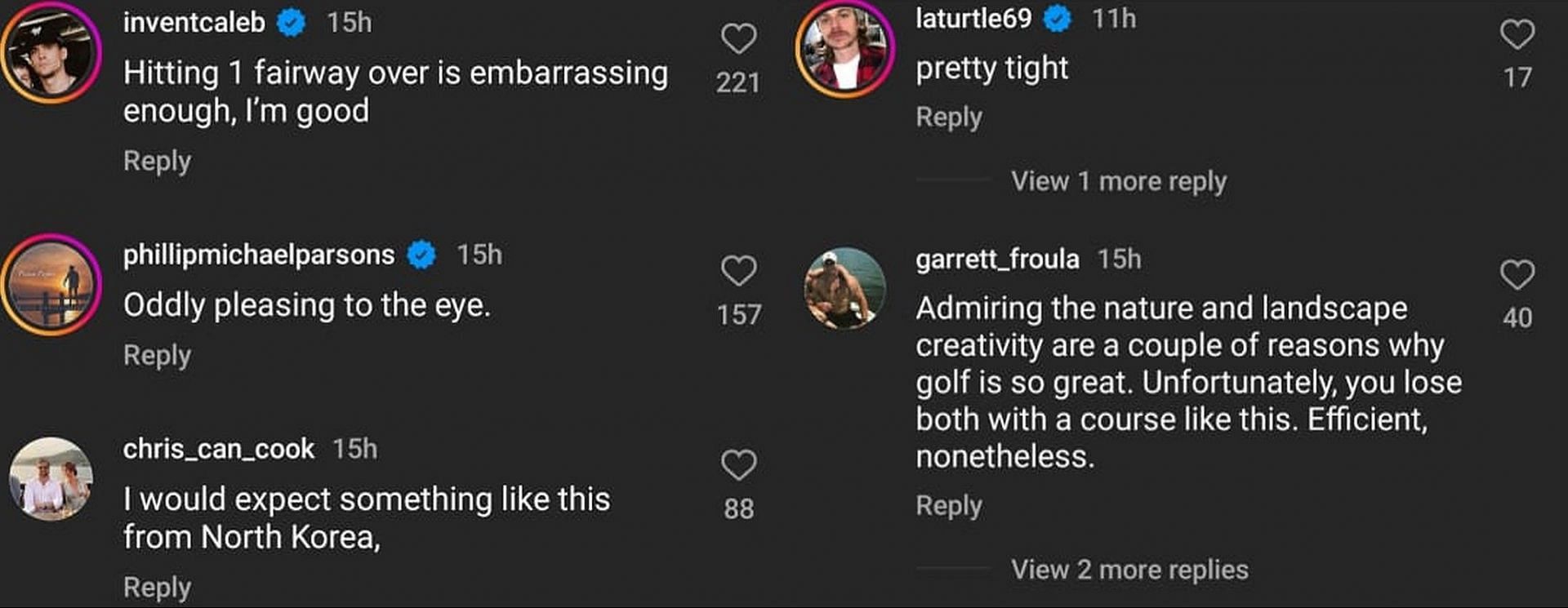 Fans&#039; reactions to South Korea&rsquo;s new golf course (Image via Instagram/@ziregolf)