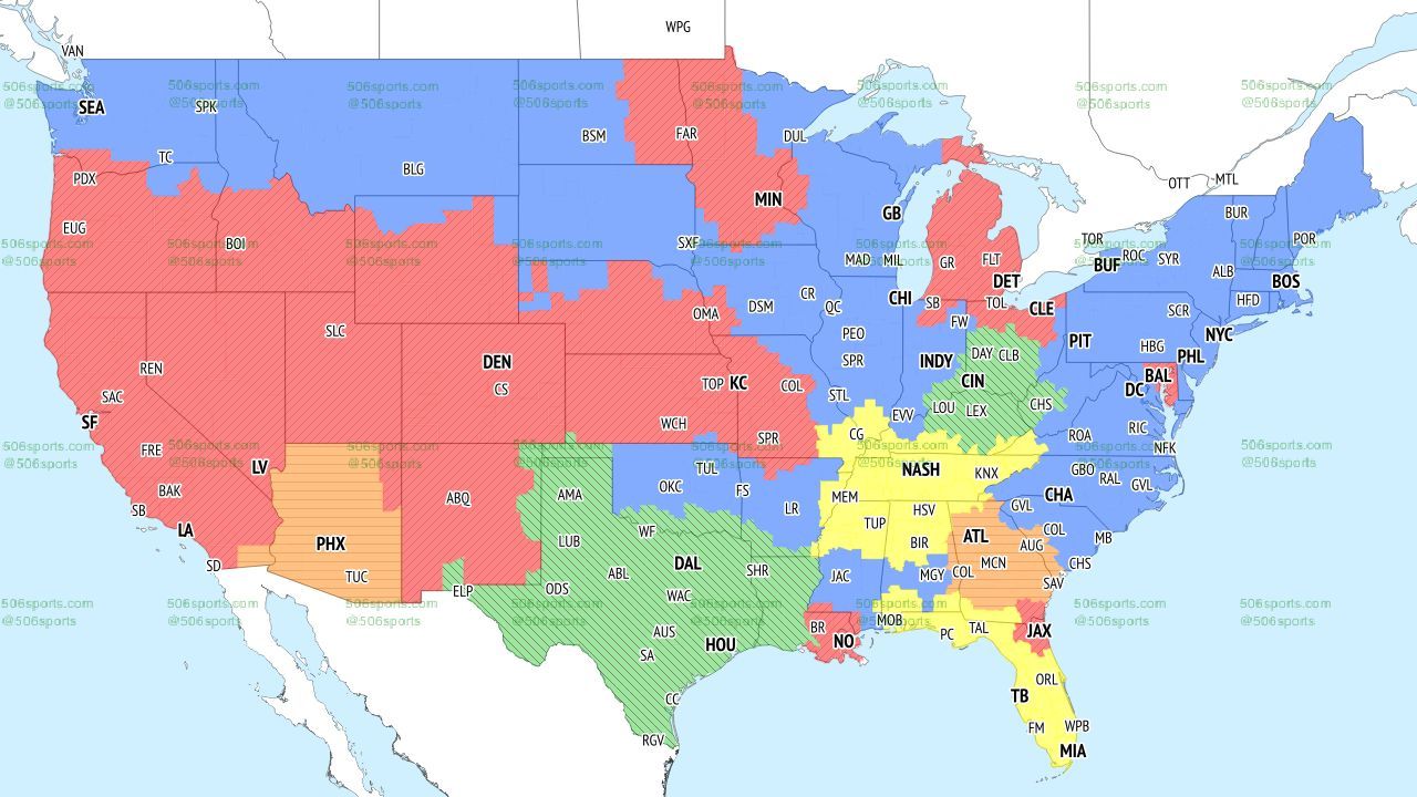 NFL Week 10 Coverage Map 2023 TV schedule, channel, and broadcast