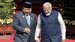 Indonesian President Prabowo Subianto and India's Prime Minister Narendra Modi arrive for a photo opportunity ahead of their meeting at the Hyderabad House in New Delhi, India, January 25, 2025. REUTERS/Altaf Hussain