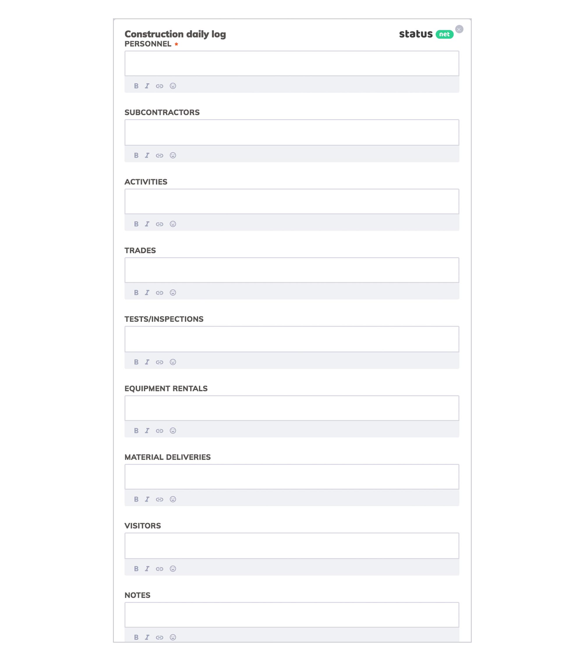 Assignment Log Template from status.net