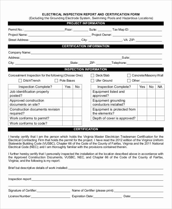 Electrical Panel Inspection Report Sample