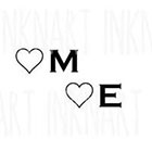 InknArt Custom Matching tattoo initial temporary tattoo personalized gift - InknArt Temporary Tattoo - fake love couple tattoo wedding