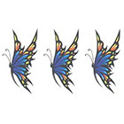 TattooGirlsRule 3 Blue and Yellow Butterfly Temporary Tattoos (#D318_3)