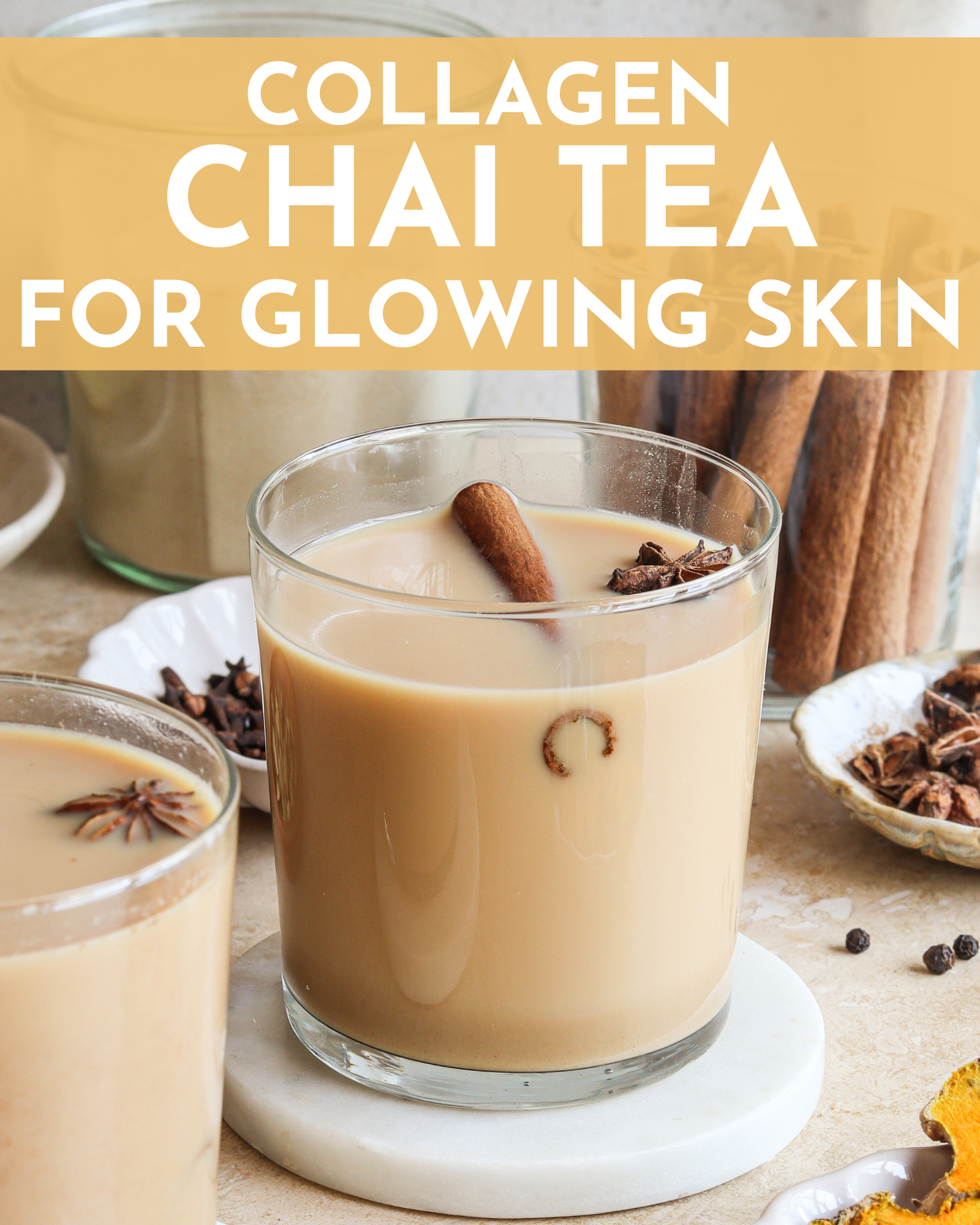 Collagen Chai Tea for Glowing Skin with Turmeric and Ginger