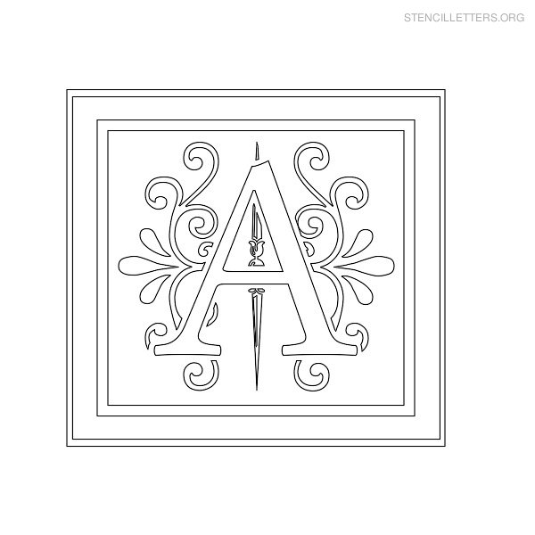 Stencil Letter Decorative A