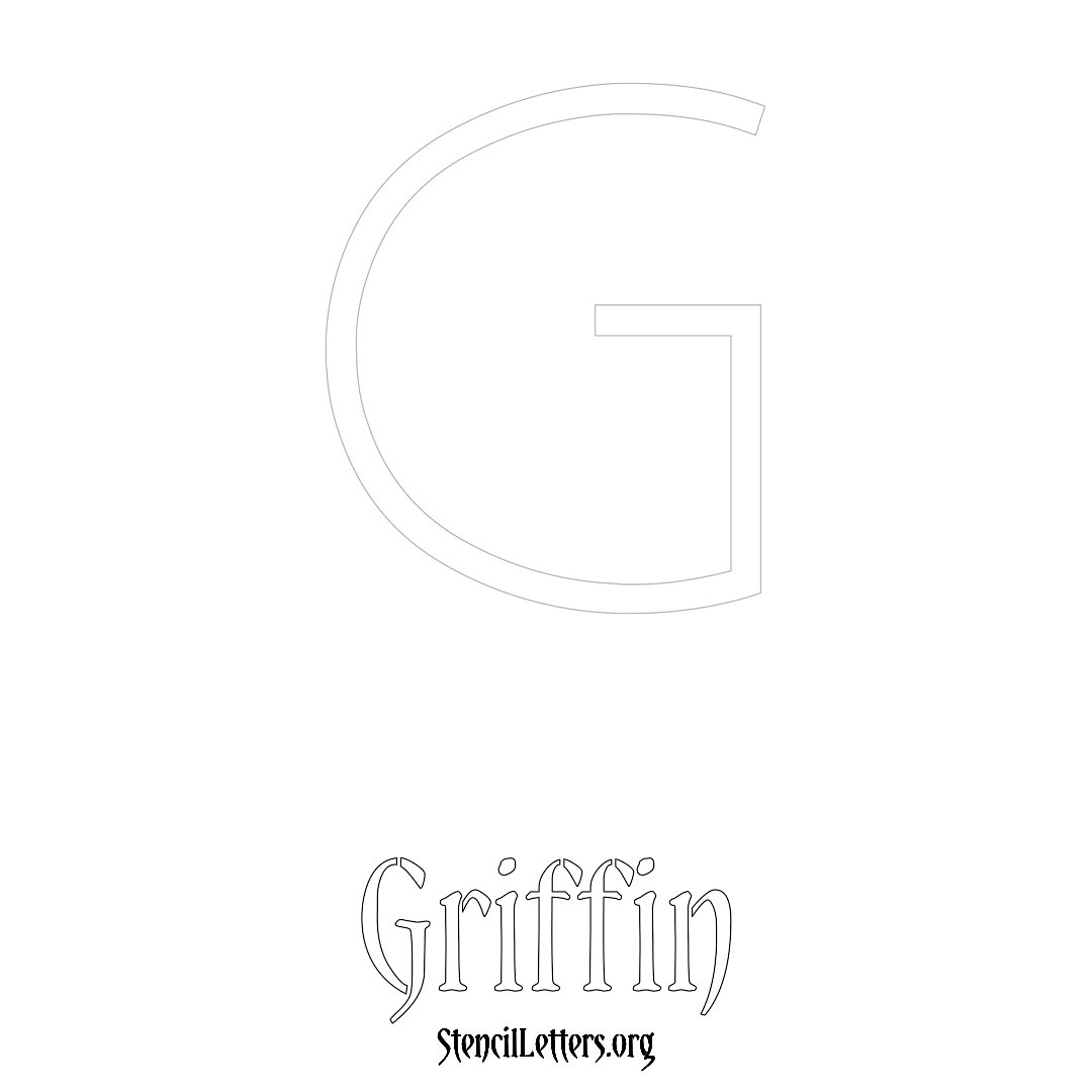 Griffin printable name initial stencil in Simple Elegant Lettering