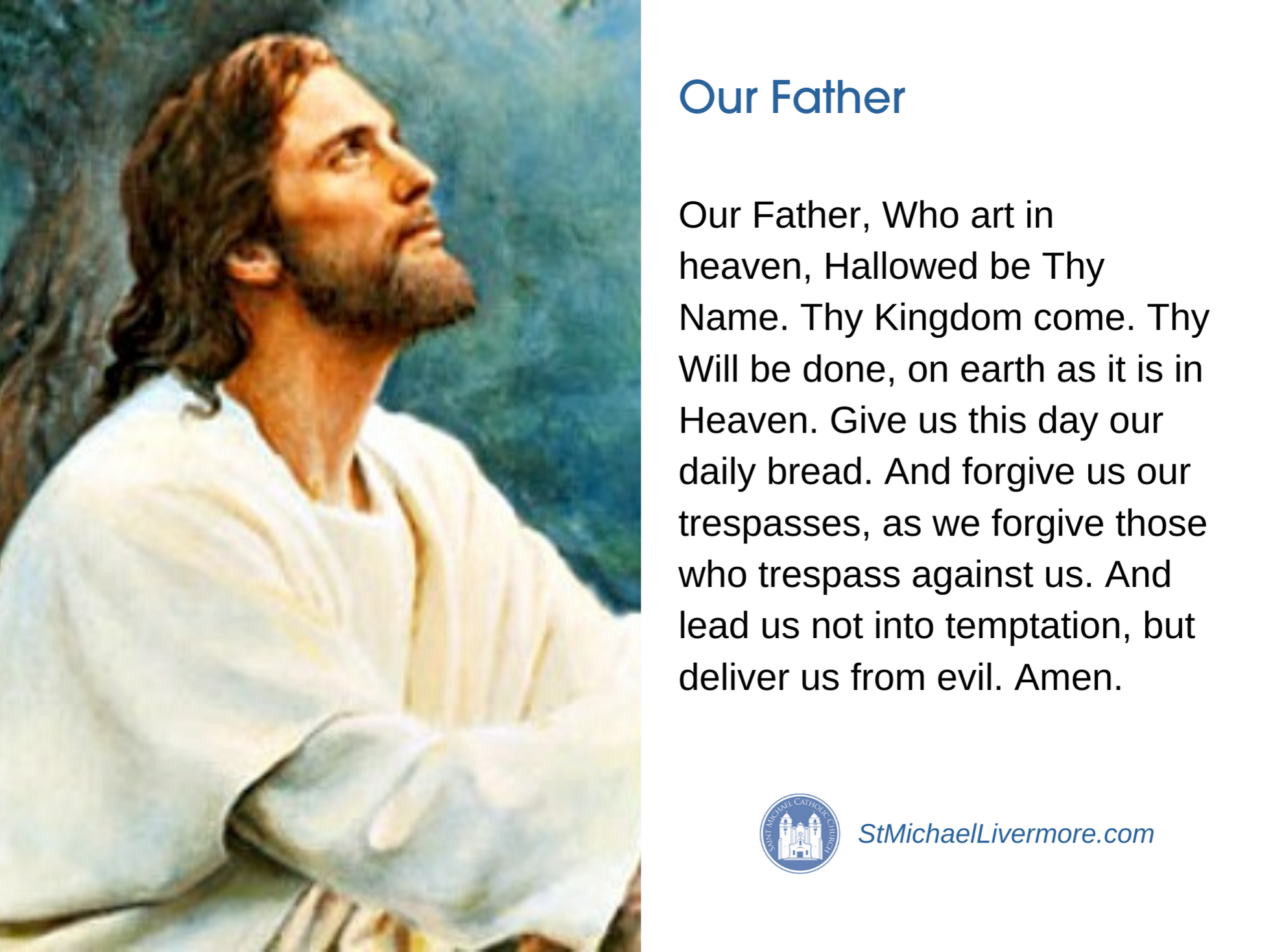 Our Father Prayer Card Printable - Printable Word Searches