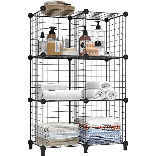 6 Storage Cubes, Wire Cube Storage DIY Room Storage Shelf