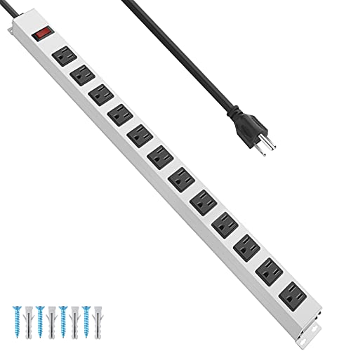 White Mountable Heavy Duty Power Strip