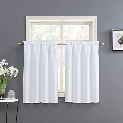 White Water Resistant Bathroom Window Curtain