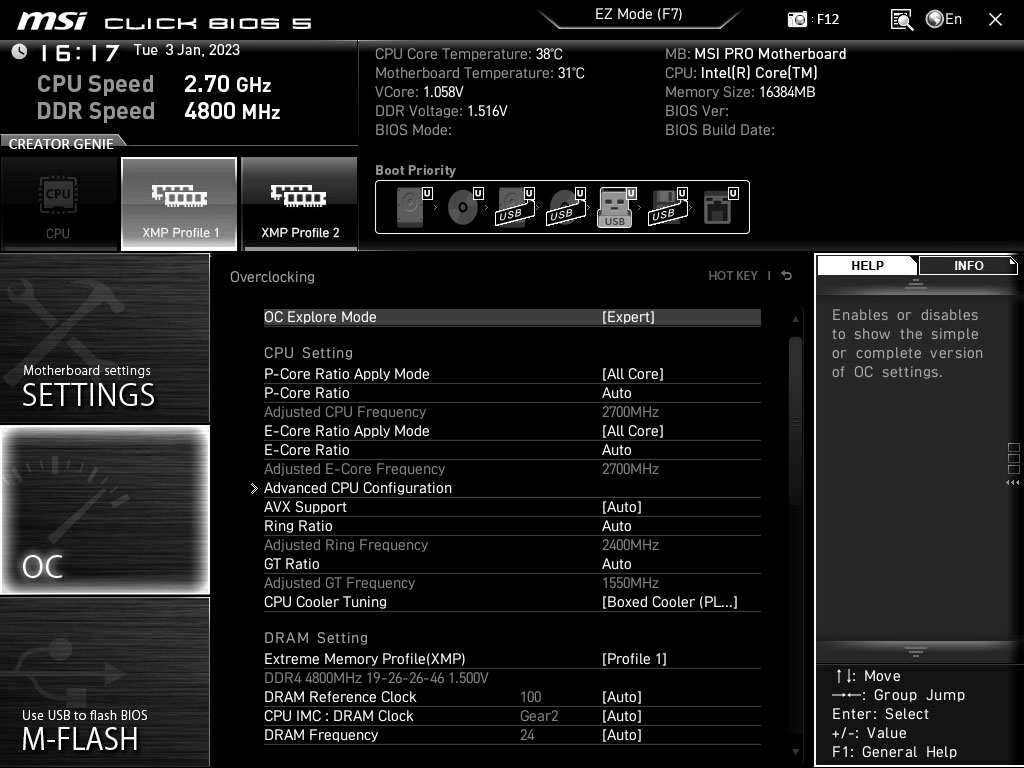 MSI Advanced Mode Pro series