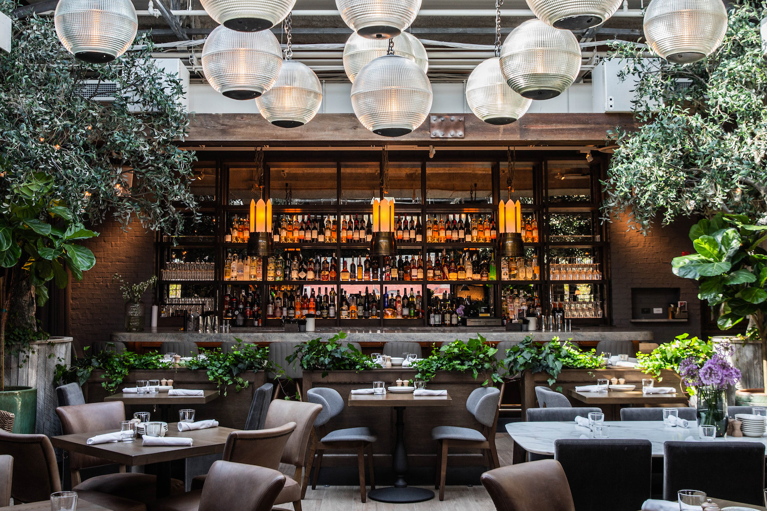 interior photo of the main dining room at aba chicago