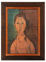 VTG PRINT ON WOOD PANEL AFTER AMEDEO MODIGLIANI