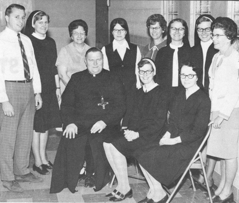 Faculty and staff of St. Louis School, c. 1970.