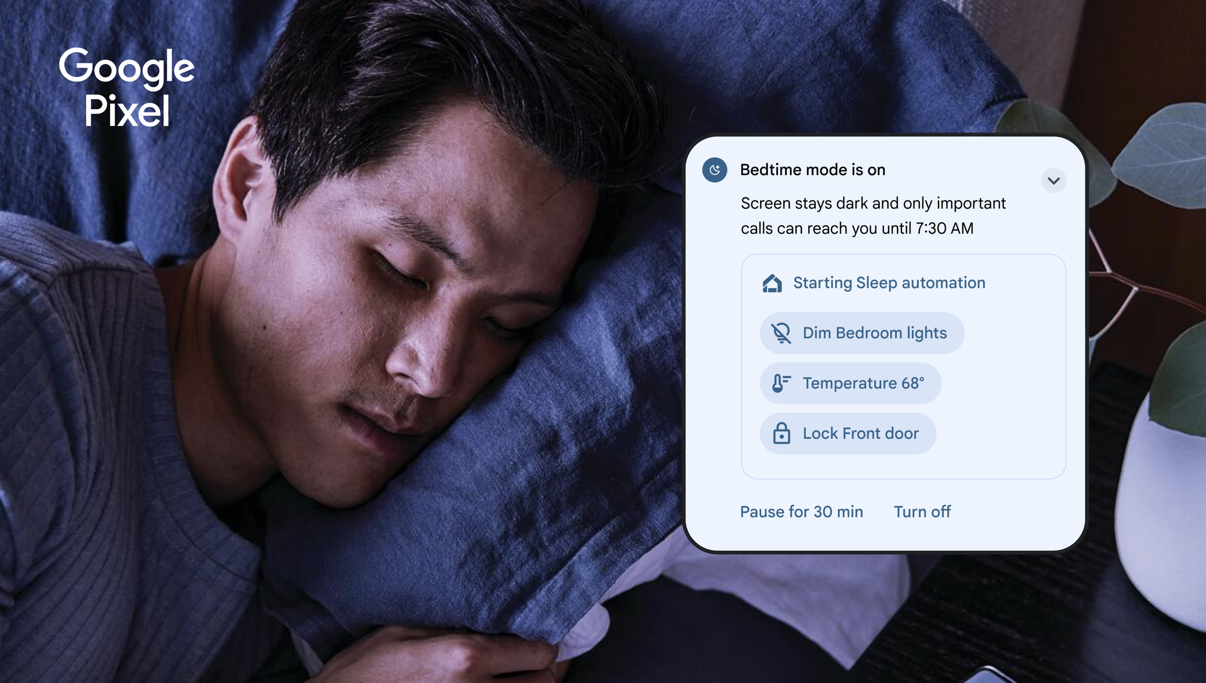 Bedtime mode on Google Pixel