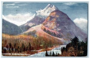 1908 Mount Stephen Canadian Rockies Field BC Canada Oilette Tuck Art Postcard