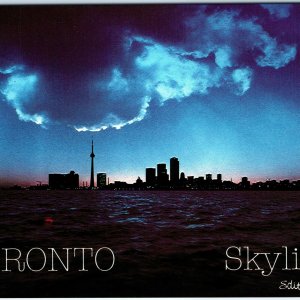 c1980s Toronto Canada Downtown Skyline Night Purple Edition Michel Co Lg PC M28