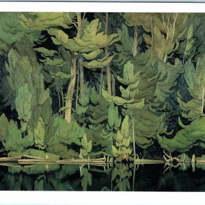 1996 A.J. Casson Shore Pattern Ontario Lake Forest Reflection Oil Masonite PC 8O