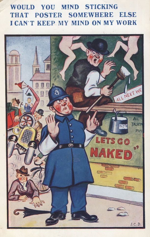 Policeman Lets Go Naked Puppet Type Show Old Comic Postcard | Topics ...