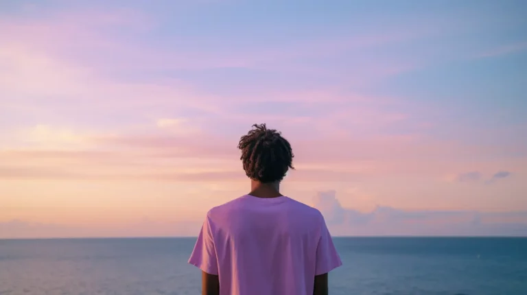 A man looking out to the horizon