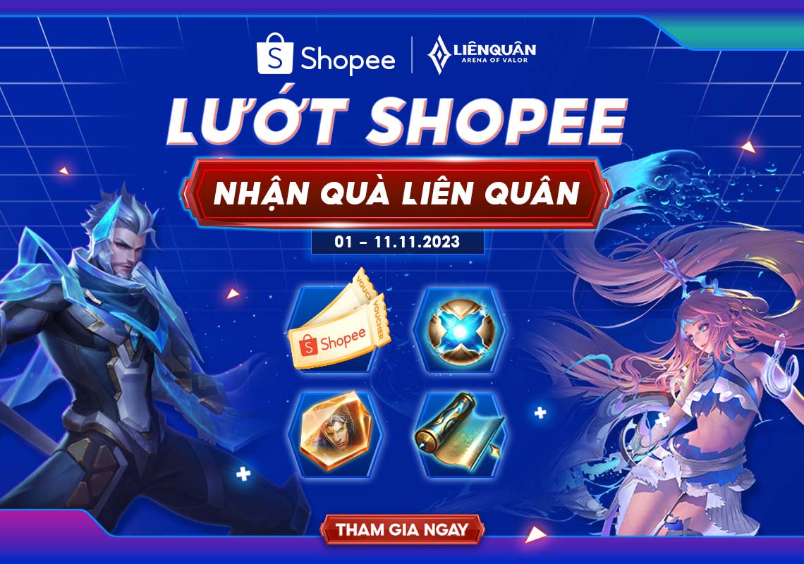 cách nhận quà liên quân trên Shopee