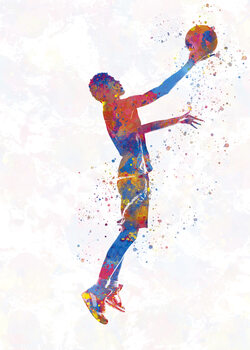 Ilustracja Basketball player in watercolor