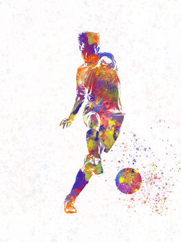 Illustration soccer player in watercolor