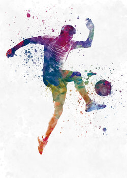 Ilustracja Soccer player in watercolor