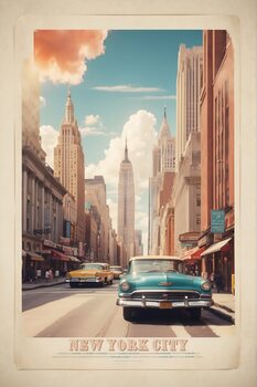 Illustrazione NYC Manhatten: Vintage Travel Poster